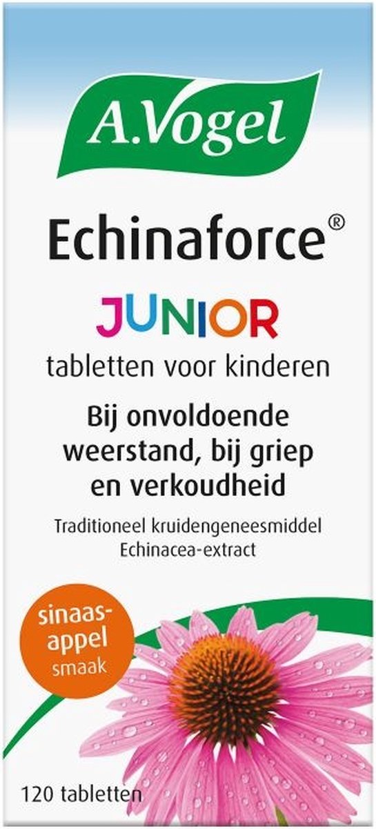 Goedkoopste A.Vogel Echinaforce Junior griep tabletten - Geneesmiddel bij onvoldoende weerstand, griep en verkoudheid - 120 st
