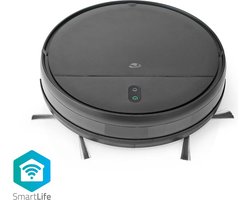 Nedis SmartLife Robotstofzuiger - Navigatiemethode: Willekeurig - Wi-Fi - Capaciteit opvangreservoir: 0.2 l - Automatisch opladen - Maximale gebruiksduur: 1.8 uur - Zwart - Android / IOS