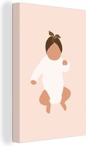 Canvas schilderij 90x140 cm - Wanddecoratie Baby - Kinderen - Pastel - Muurdecoratie woonkamer - Slaapkamer decoratie - Kamer accessoires - Schilderijen