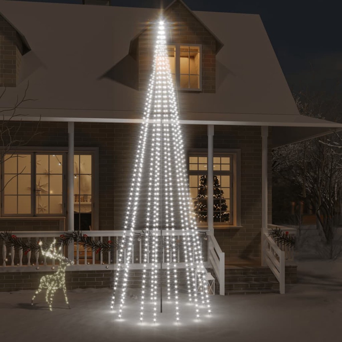 Prolenta Premium - Vlaggenmast kerstboom 732 LED's koudwit 500 cm