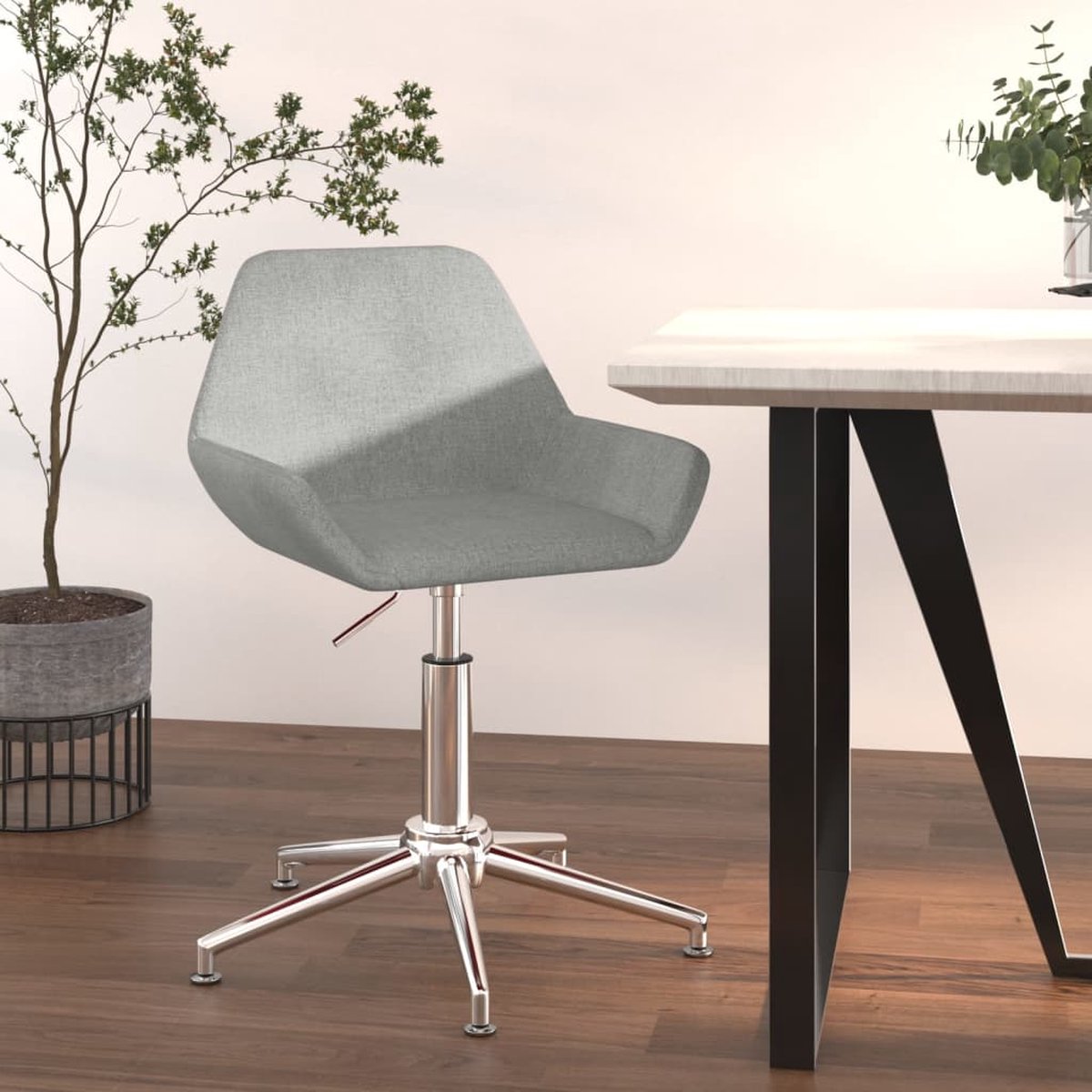Prolenta Premium - Kantoorstoel draaibaar stof lichtgrijs