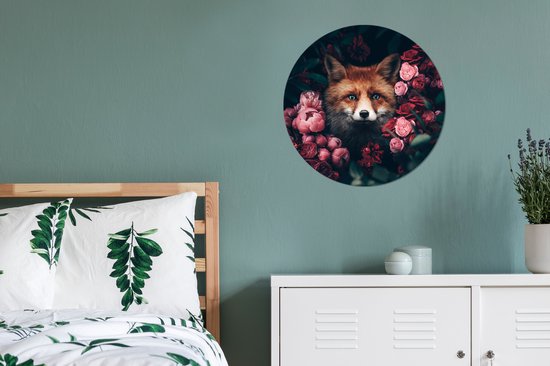 Artaza Forex Muurcirkel Apenkop Met Zijn Tong Uit - Aap - 90x90 Cm Groot Wandcirkel Rond Schilderij Muurdecoratie Cirkel