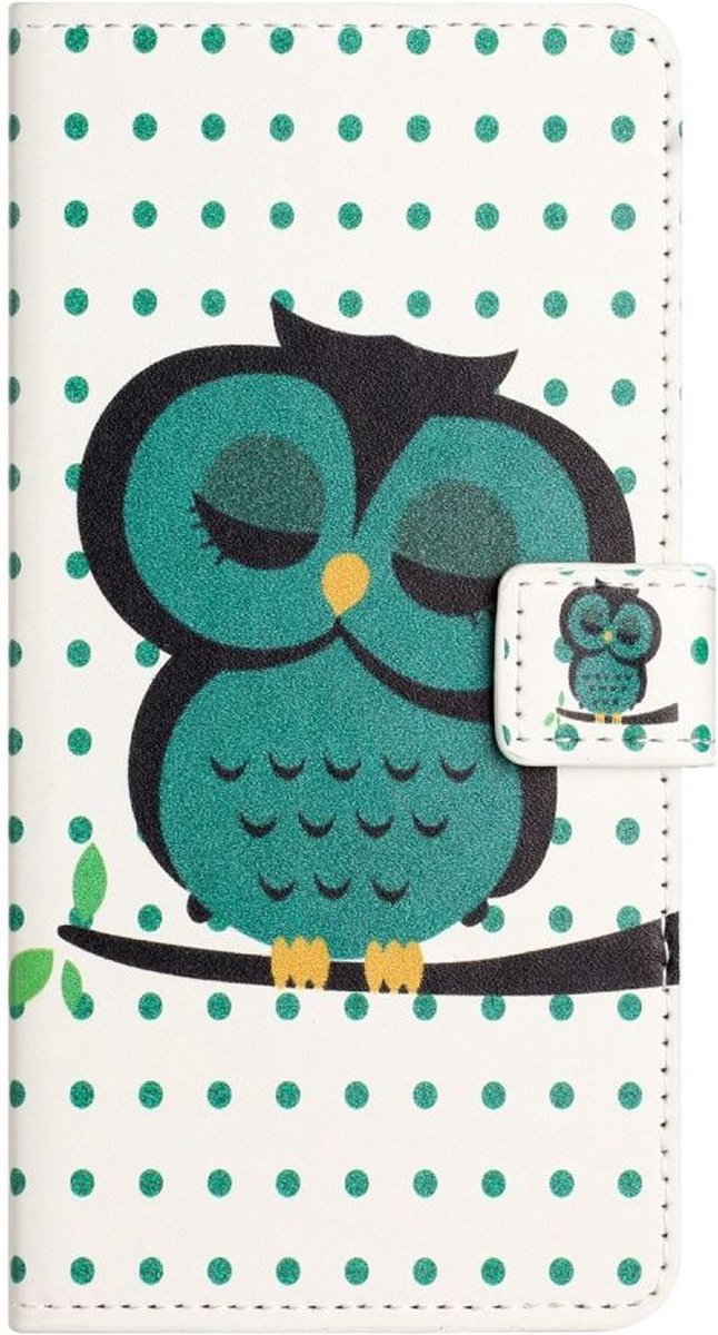 Hoesje Portemonnee Book Case Uilen Print Geschikt voor Samsung Galaxy A14