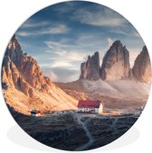 WallCircle - Wall Circle - Wall Circle Indoor - Maison - Montagnes - Paysage - 90x90 cm - Décoration murale - Peintures Ronds