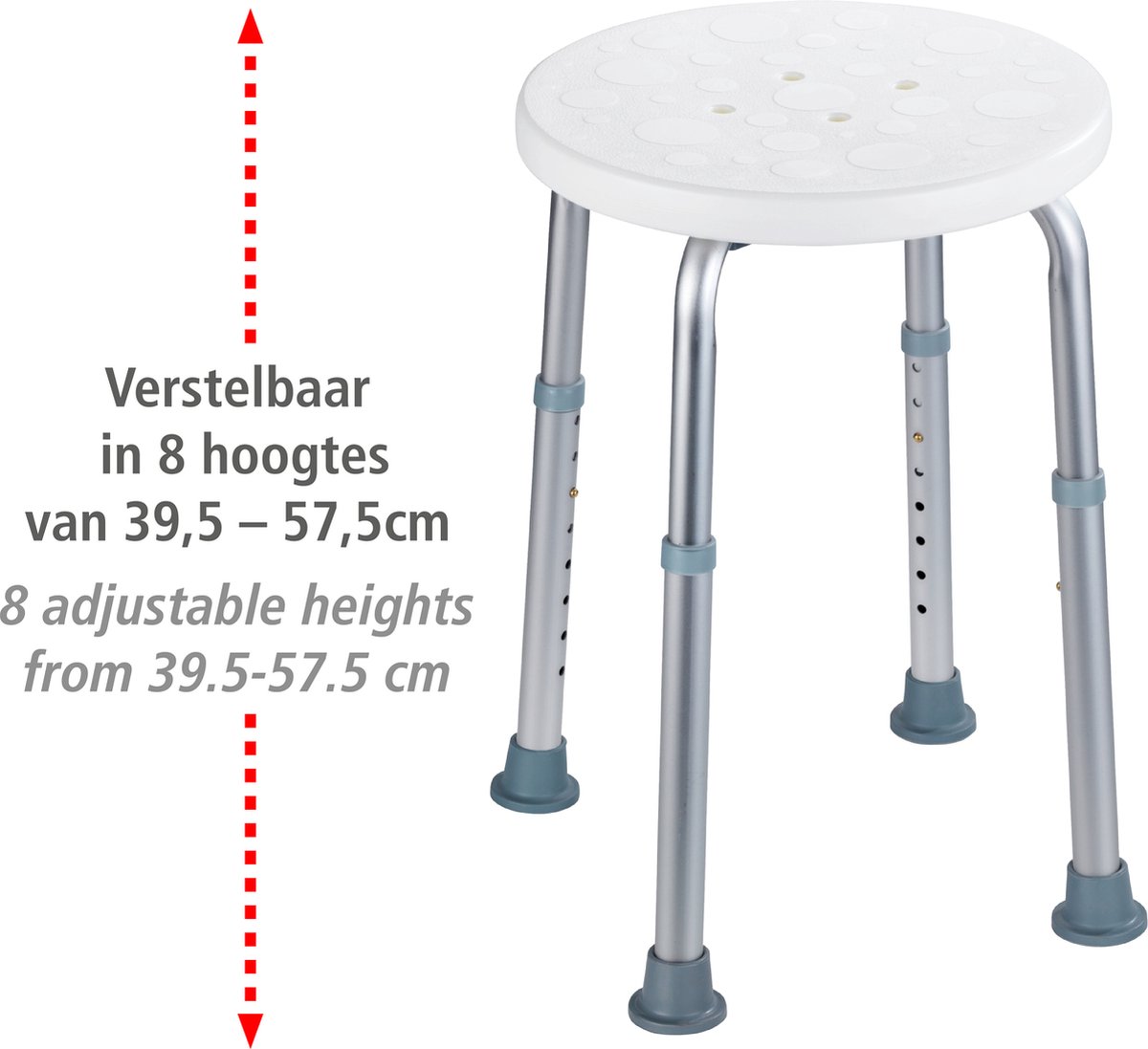 WENKO Douchekruk Secura in hoogte verstelbaar Douchezitje