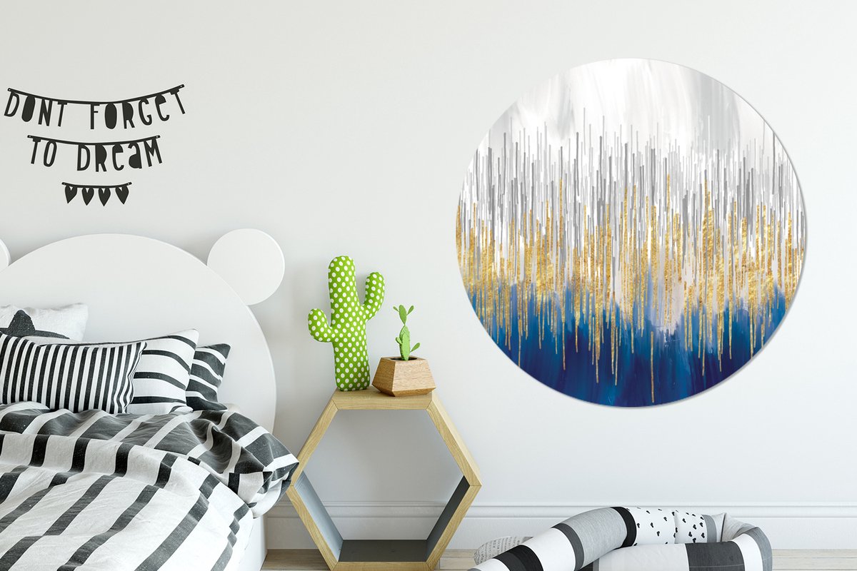 WallCircle - Wandcirkel - Muurcirkel - Abstract - Schilderij - Olieverf - Aluminium - Dibond - 140x140 cm - Binnen en Buiten