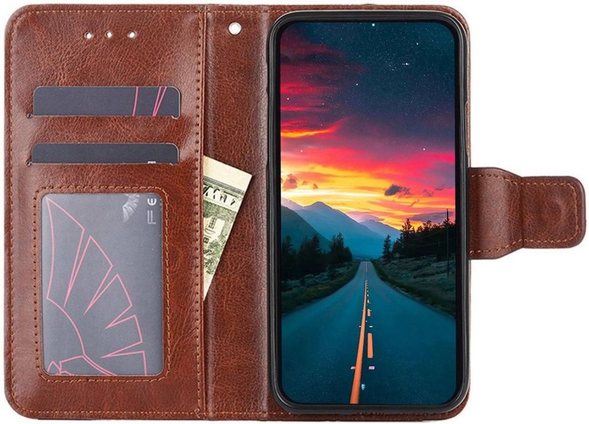 Oppo A57 / A57s / A77 Hoesje Wallet Book Case Kunstleer Bruin