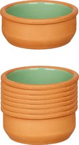 La Dehesa - Set 12x tapas/creme brulee schaaltjes terracotta/groen 8 cm