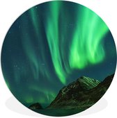 WallCircle - Wandcirkel ⌀ 120 - Noorderlicht - Sterrenhemel - Noorwegen - Ronde schilderijen woonkamer - Wandbord rond - Muurdecoratie cirkel - Kamer decoratie binnen - Wanddecoratie muurcirkel - Woonaccessoires XXL