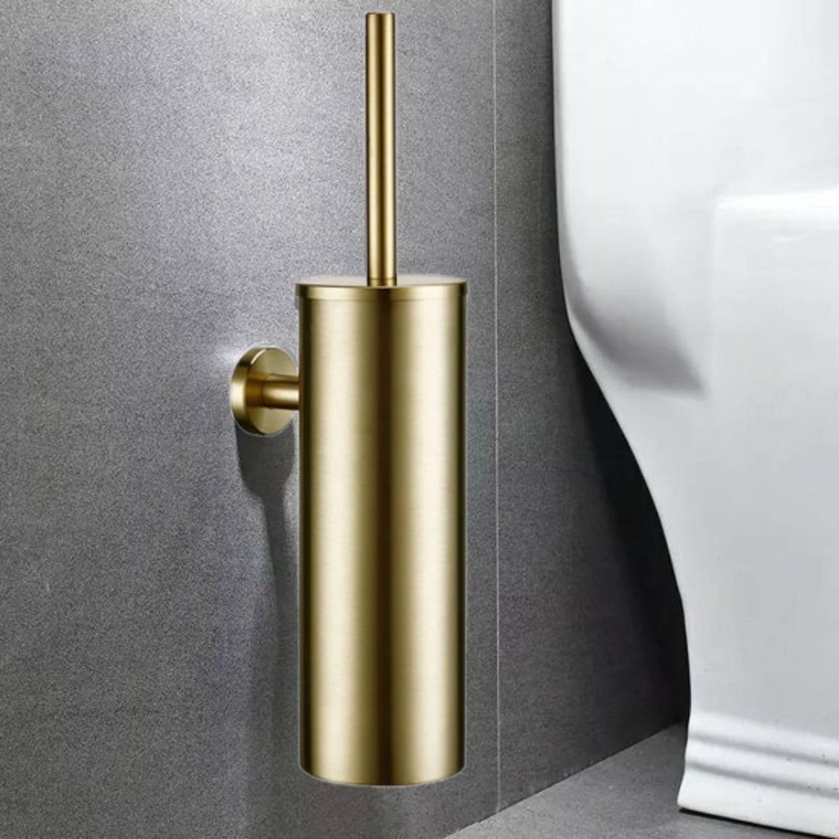 TS toiletborstel brushed Gold- Degelijke kwaliteit met uitneembare bak- Wc borstel set-Toilet goud, Premium WC Borstel Met Houder – Toiletborstel Met Houder – Mat goud Badkamer Accessoire