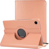 Hoesje Geschikt voor Samsung Galaxy Tab A8 Hoes Case Hard Cover 360 Draaibaar Hoesje - Rosé goud