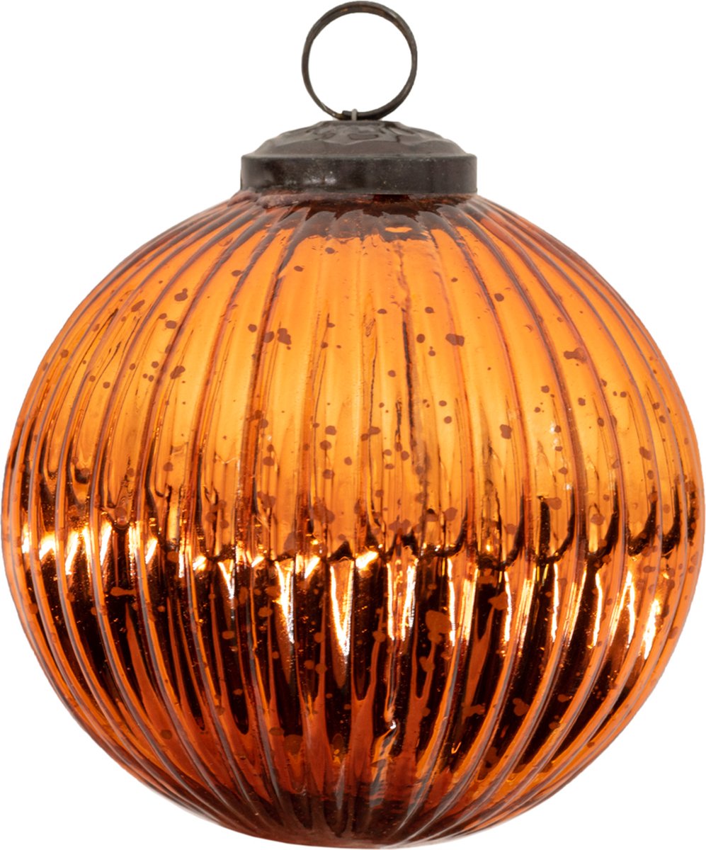 Glazen kerstbal copper