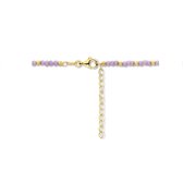 collier bolletjes gediamanteerd en violet glas 3,0 mm 41 + 4 cm 1 micron