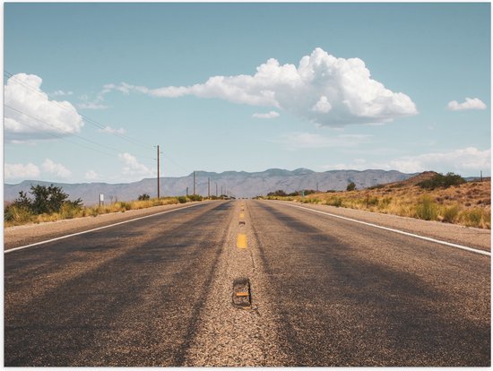 WallClassics - Poster (Mat) - Weg in Amerika - 100x75 cm Foto op Posterpapier met een Matte look