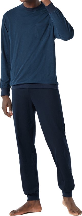 Schiesser Pyjama lange broek - 819 Blue - maat 3XL (3XL) - Heren Volwassenen - 100% katoen- 178094-819-3XL