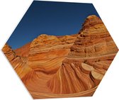 WallClassics - PVC Schuimplaat Hexagon  - The Wave - Amerika Berglandschap - 80x69.6 cm Foto op Hexagon (Met Ophangsysteem)