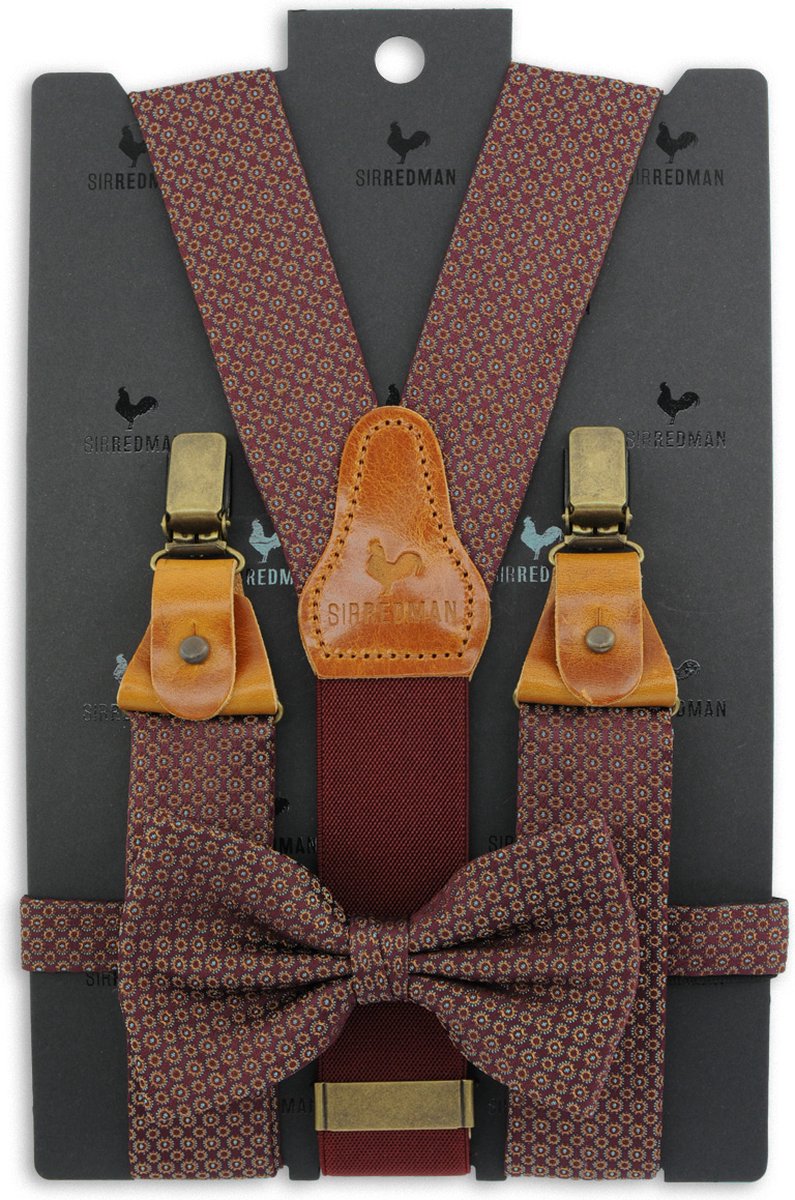 Sir Redman - bretels combi pack - Talented Tailor bordeaux - bordeaux / cognac / lichtblauw