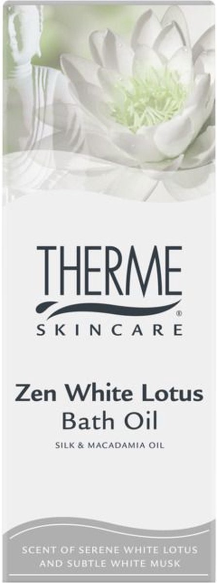 Therme Skincare Zen White Lotus badolie - Wit / Multicolor - 100 ml - Set van 2 - Bad - Olie - Badderen - Spa - Zen