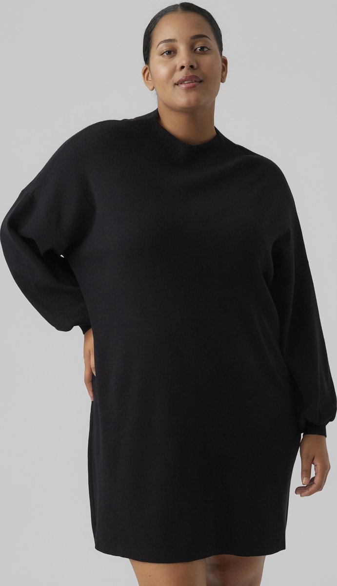 VERO MODA CURVE VMNANCY LS FUNNELNECK DRESS GA BOO CURVE Dames Jurk - Maat M/48