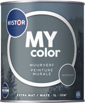 Histor MY Color Muurverf Extra Mat - Reinigbaar - Extra Dekkend - 1L - Nightcap - Grijs