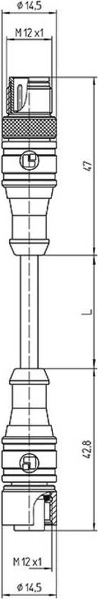 Lutronic 1094 Sensor/actuator aansluitkabel M12 Aantal polen: 4 Stekker, recht 2.00 m 1 stuk(s)