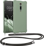 kwmobile telefoonhoesjegeschikt voor Xiaomi Mi 9T (Pro) / Redmi K20 (Pro) - Hoesje van siliconen met telefoonkoord - In grijsgroen