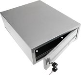 PrimeMatik - Metalen brievenbus voor brieven en post grijze horizontale desktop 300 x 392 x 113 mm