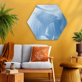 Hexagon wanddecoratie - Kunststof Wanddecoratie - Hexagon Schilderij - Acrylverf - Blauw - Design - 75x65 cm