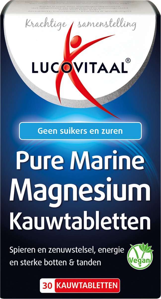 Goedkoopste Lucovitaal - Marine Magnesium Kauwtabletten - 30 kauwtabletten - Voedingssupplement