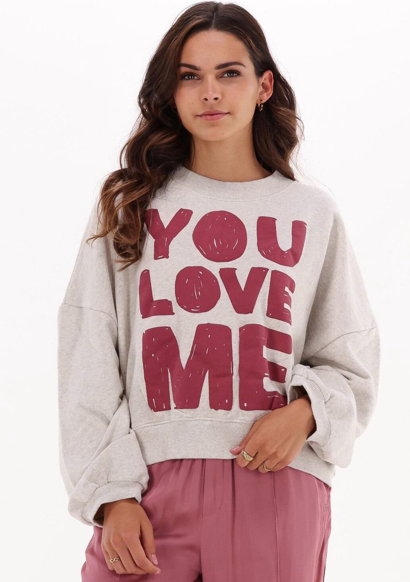 10days Sweater You Love Me Truien & Vesten Dames - Sweater - Hoodie - Vest- Creme - Maat S