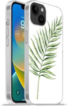 Geschikt voorApple Iphone 14 Plus - Soft case hoesje - Plant - Waterverf - Aquarel - Siliconen Telefoonhoesje