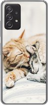 Geschikt voor Samsung Galaxy A53 5G hoesje - Katten - Bank - Woonkamer - Siliconen Telefoonhoesje