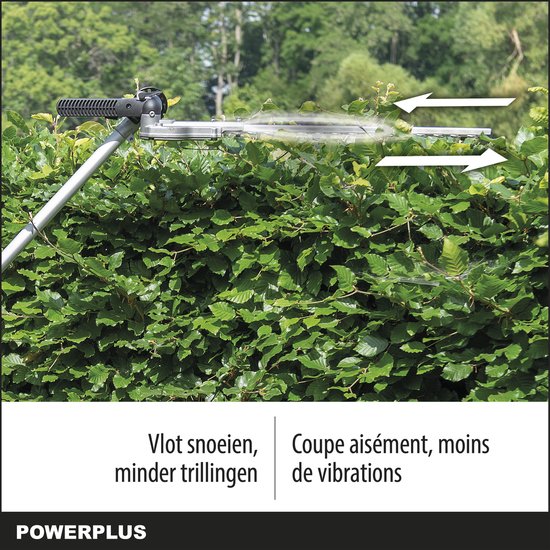 Powerplus Dual Power POWDPG7553 4 in 1 Bosmaaier - 40V - Brushless - Maaibreedte trimmer 320mm, bosmaaier 255mm, heggenschaar 410mm, kettingzaag 200mm - Excl. accu en lader - Incl. trimmerdraad en maaischijf van Powerplus — afbeelding 4
