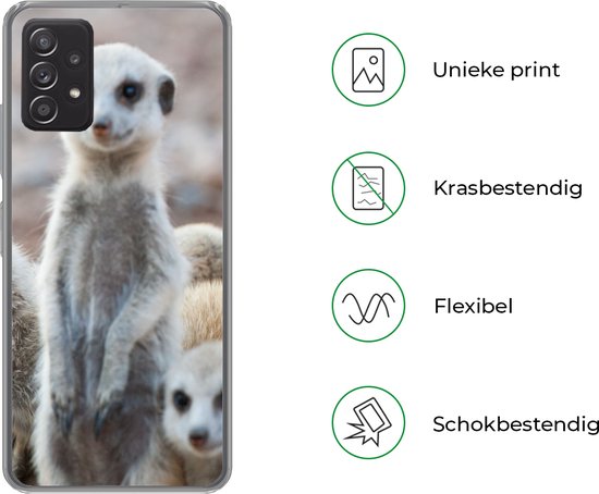 Convient pour la coque Samsung Galaxy A53 5G - Suricates curieux - Coque de téléphone en Siliconen