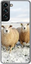 Geschikt voor Samsung Galaxy S22 hoesje - Groep nieuwsgierige schapen - Siliconen Telefoonhoesje