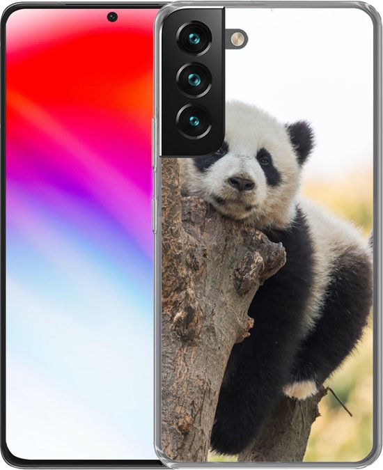 Convient pour la coque Samsung Galaxy S22 - Panda - Arbre - Lumière - Coque de téléphone en Siliconen