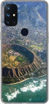 Geschikt voor OnePlus Nord N10 5G hoesje - Een luchtfoto van Honolulu en een uitgestorven krater op Hawaii - Siliconen Telefoonhoesje