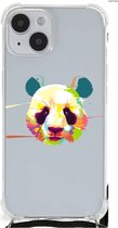 Silicone Hoesje Geschikt voor iPhone 14 Plus Telefoon Hoesje met doorzichtige rand Panda Color