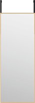 vidaXL - Deurspiegel - 30x80 - cm - glas - en - aluminium - goudkleurig