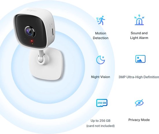 TP-Link Tapo C110 - Beveiligingscamera- Indoor - 3mp Ultra HD (UHD)- Wifi Camera van TP-Link — afbeelding 2