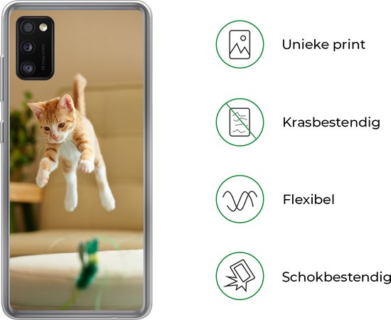 Coque Samsung Galaxy A41 - Chat - Printemps - Jouets - Coque de téléphone en Siliconen