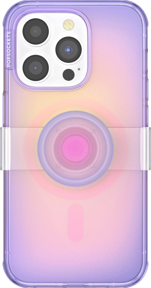 PopSockets PopCase met een magnetische ring - Telefoonhoesje met Telefoonbutton [telefoon accessoires]voor Apple iPhone 14 Pro Max - Aura