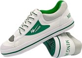 MINGREN student canvas schoenen casual antislip retro sneakers, maat: 32 (wit groen)