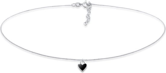 Elli Collana Choker Donna Con Ciondolo Cuore Smaltato - Argento Sterling 925