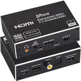 DrPhone eArc Pro - HDMI Audio Extractor / Switch - 4K 120Hz - eArc Audio HDMI Dolby Digital 5.1 / 7.1 Ondersteuning - Dolby Digital Plus - Geschikt voor Google TV / Sonos Arc/Beam / Bose / LG / Sony / Samsung Etc