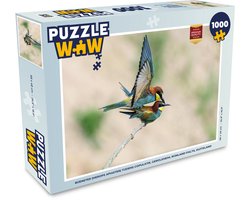 Puzzel Bijeneter (Merops apiaster) tijdens copulatie, Gerolsheim, Rijnland-Palts, Duitsland - Legpuzzel - Puzzel 1000 stukjes volwassenen