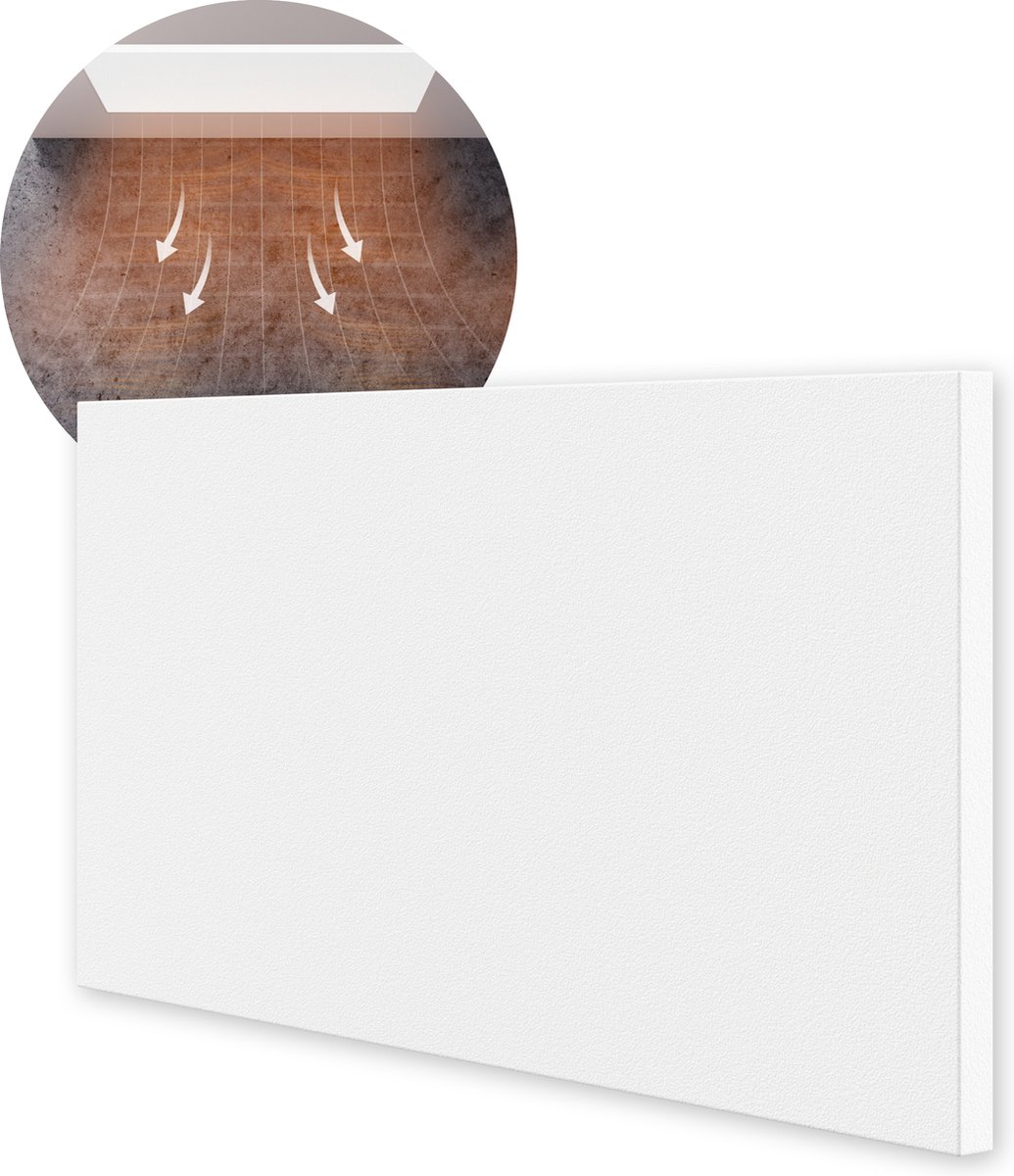 Ecosun Infrarood Verwarmingspaneel - Plafond & Wand Montage - Verwarming voor Woonkamer of Badkamer - Wit - 89x59 cm - 400 Watt