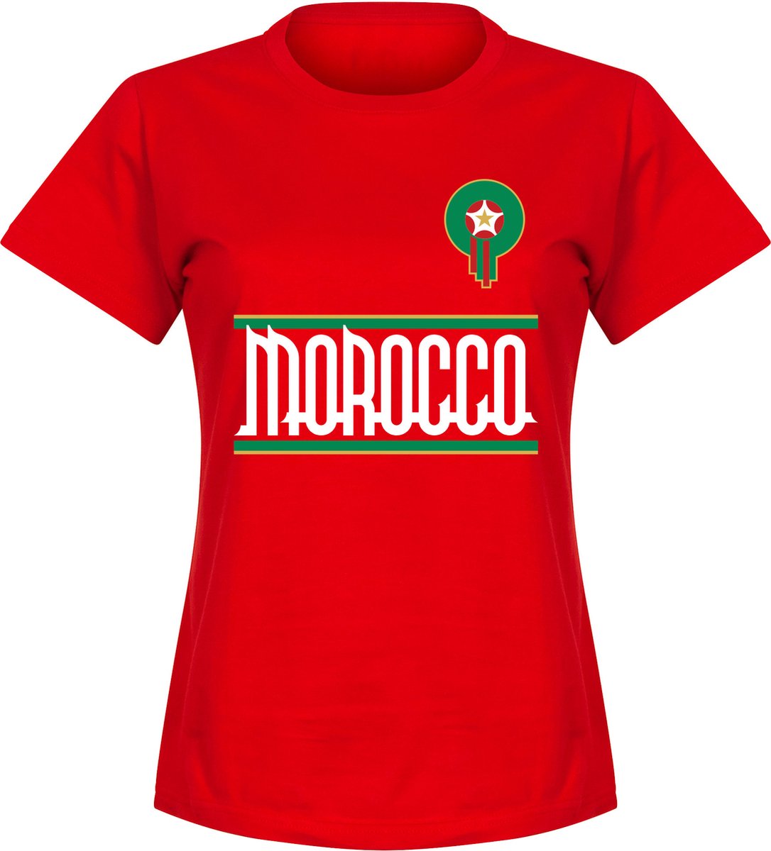 1086x1200.jpg Marokko Dames Team T-Shirt - Rood - XXL - Afbeelding 1