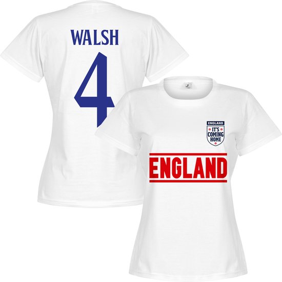 Engeland Walsh 4 Dames Team T-Shirt - Wit