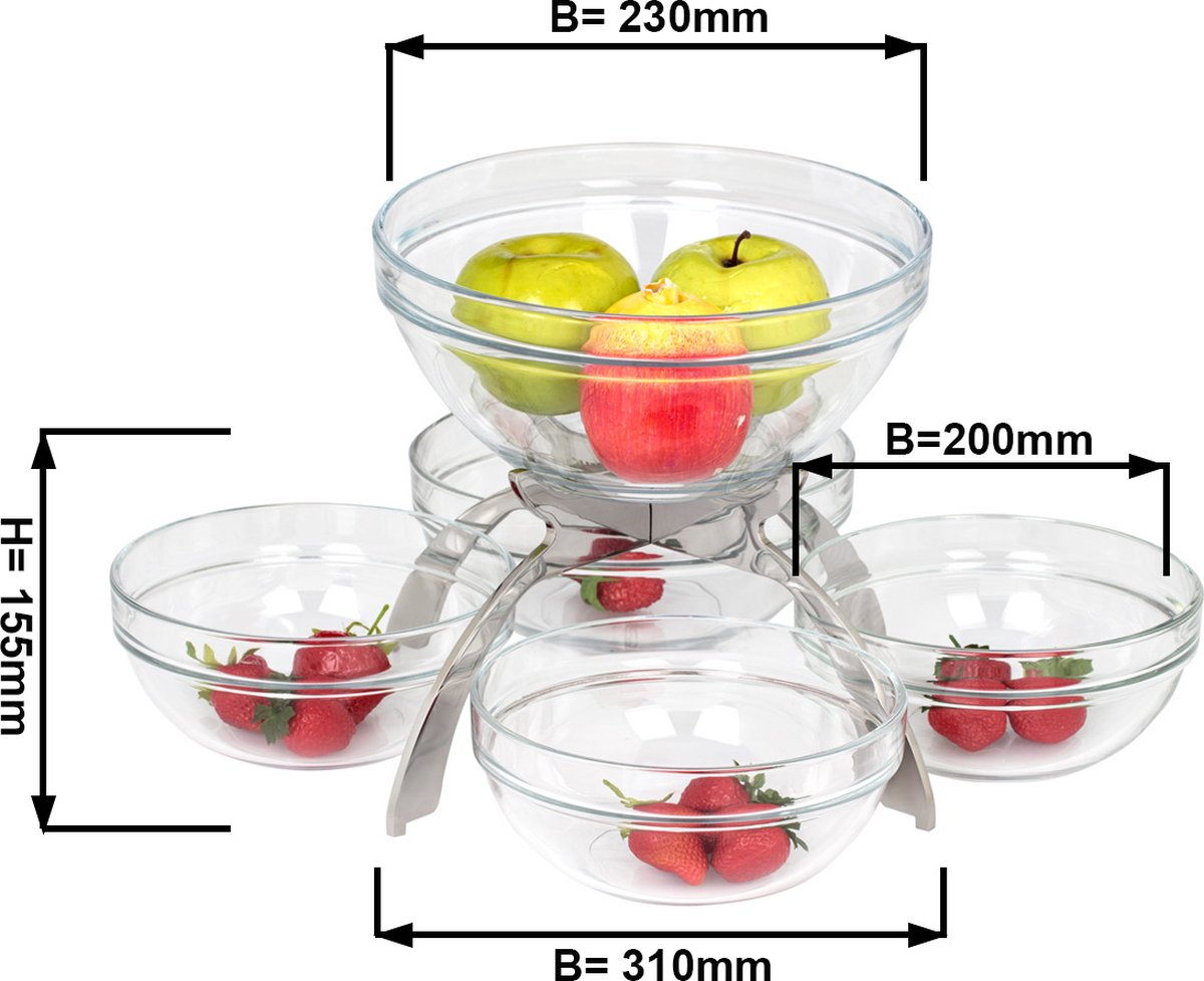 Jam etagere / Buffet standaard - met 5 bakjes | GGM Gastro